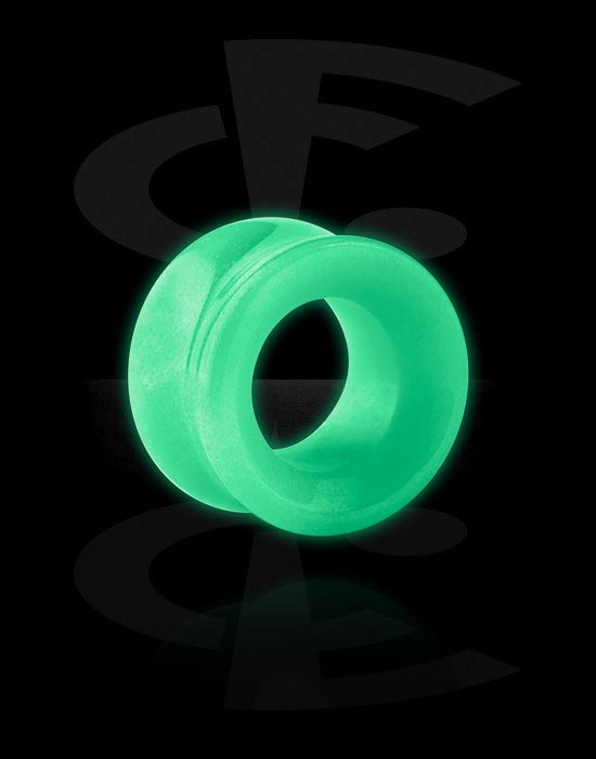 Tunnels & Plugs, "Glow in the dark" double flared tunnel (stone, various colours), Pierre
