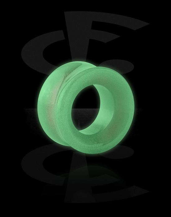 Túneles & plugs, "Glow in the dark" double flared tunnel (stone, various colours), Piedra