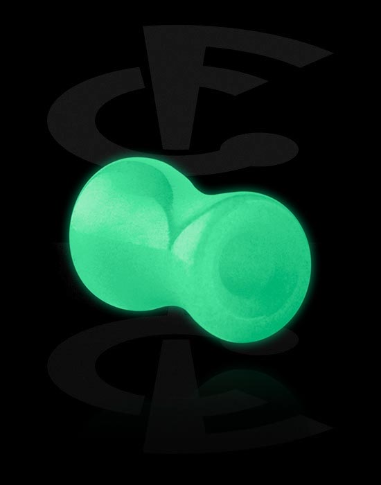 Túneles & plugs, "Glow in the dark" double flared tunnel (stone, various colours), Piedra