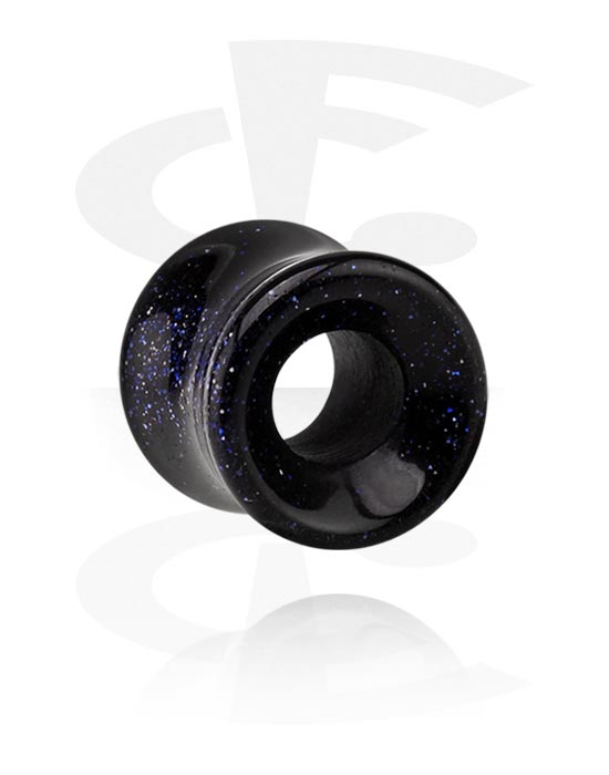 Tunnels & Plugs, Double flared tunnel (stone) with glitter, Stone