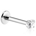 Labretit, Sisäkierteinen labret (titaani, kiiltävä pinta) kanssa kristallikivi, Titaani ASTM F136