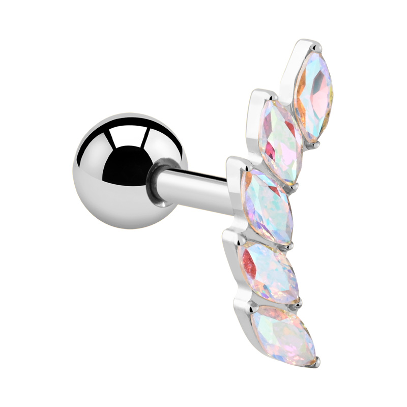 Piercing tragus avec pierres en cristal Titane ASTM F136 Helix & Tragus