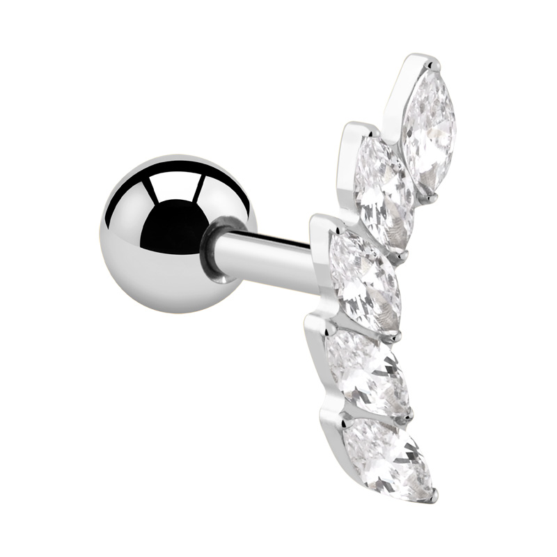 Piercing tragus avec pierres en cristal Titane ASTM F136 Helix & Tragus