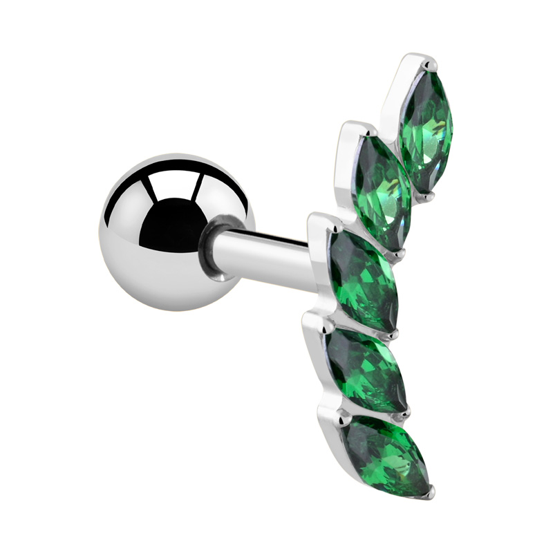 Piercing tragus avec pierres en cristal Titane ASTM F136 Helix & Tragus