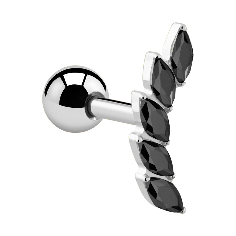 Piercing tragus avec pierres en cristal Titane ASTM F136 Helix & Tragus