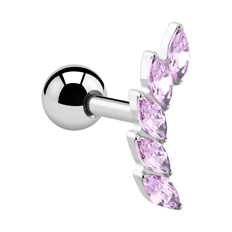 Piercing tragus avec pierres en cristal Titane ASTM F136 Helix & Tragus