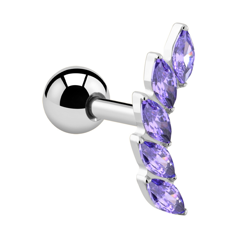 Piercing tragus avec pierres en cristal Titane ASTM F136 Helix & Tragus