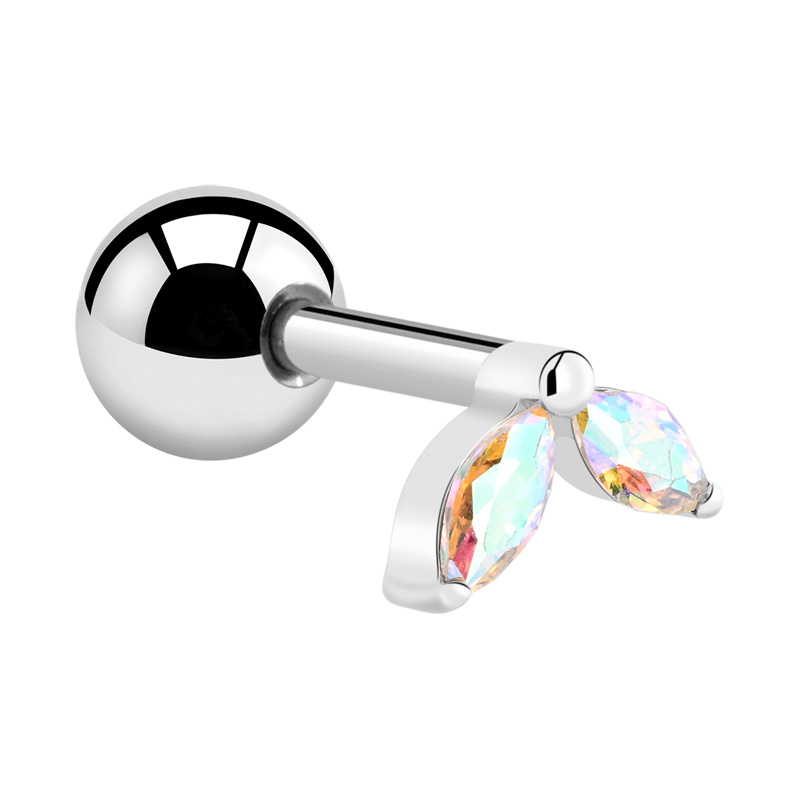 Piercing tragus avec pierre en crystal Titane ASTM F136 Helix & Tragus