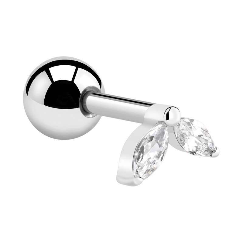 Piercing tragus avec pierre en crystal Titane ASTM F136 Helix & Tragus