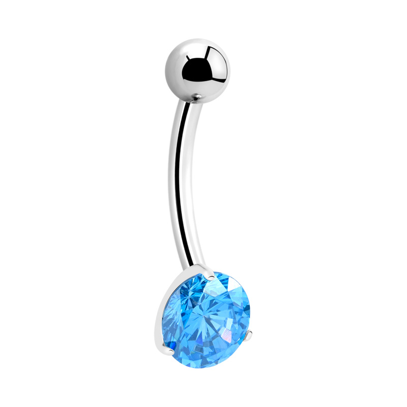 Piercing pour le nombril (titane, finition brillante) avec pierres en cristal Titane ASTM F136 Bananes