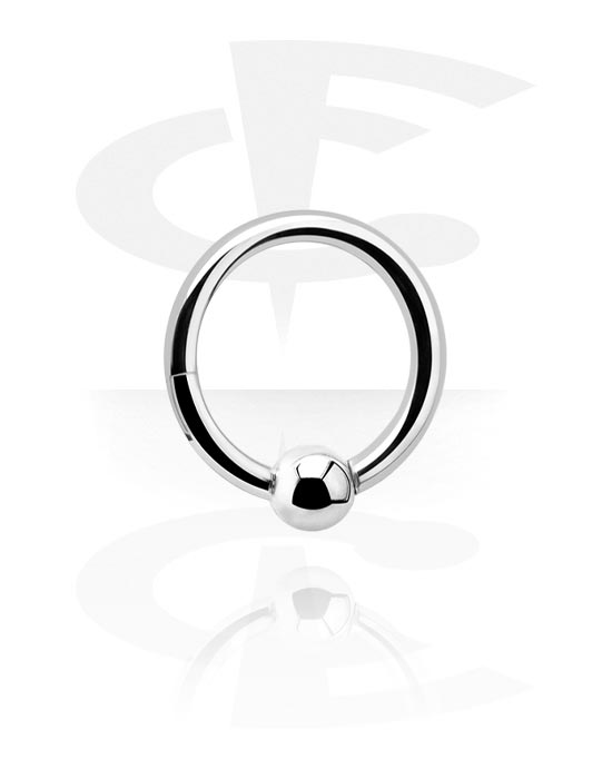 Piercingové kroužky, Piercingový clicker (titan, stříbrná, lesklý povrch), Titan