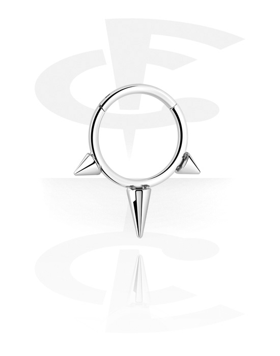Anéis piercing, Piercing clicker (titânio, prata, acabamento brilhante), Titânio