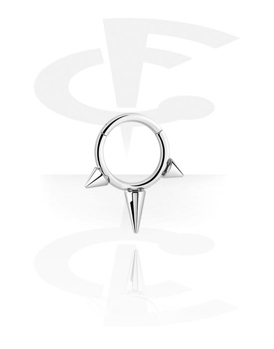 Anéis piercing, Piercing clicker (titânio, prata, acabamento brilhante), Titânio