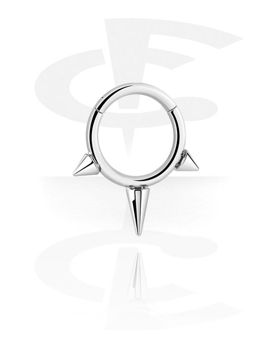 Piercingové kroužky, Piercingový clicker (titan, stříbrná, lesklý povrch), Titan