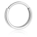Piercingové kroužky, Piercingový clicker (titan, stříbrná, lesklý povrch), Titan ASTM F136
