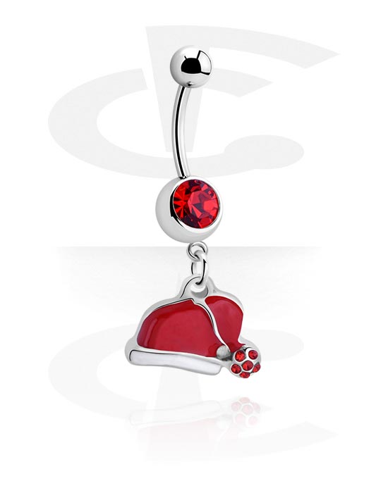 Curved Barbells, Fashion Banana with Christmas design, Surgical Steel 316L