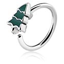 Piercing Rings, Continuous ring (surgical steel, silver, shiny finish) with Christmas tree design, Surgical Steel 316L, Plated Brass