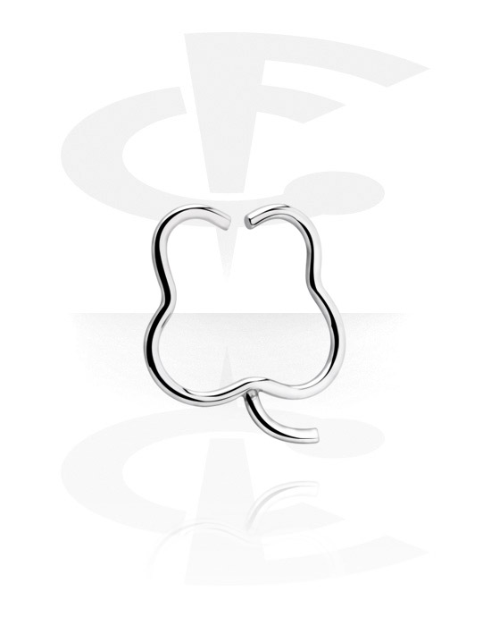 Anéis piercing, Continuous ring "trevo" (aço cirúrgico, prata, acabamento brilhante), Aço cirúrgico 316L