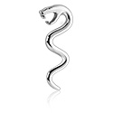 Fül súlyok & akasztók, Ear weight (surgical steel, silver, shiny finish) val vel snake design, Sebészeti acél, 316L