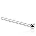 Nosovky a krúžky do nosa, Rovná nosovka (chirurgická oceľ, strieborná, lesklý povrch), Chirurgická oceľ 316L