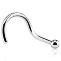 Piercings nez & Septums, Piercing nez incurvé (acier chirurgical, argent, finition brillante), Acier chirurgical 316L