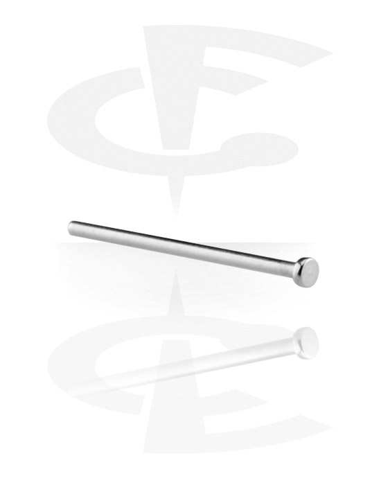 Neuspiercings & Septums, Recht neusknopje (chirurgisch staal, zilver, glanzende afwerking), Chirurgisch staal 316L