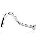 Piercings nez & Septums, Piercing nez incurvé (acier chirurgical, argent, finition brillante), Acier chirurgical 316L