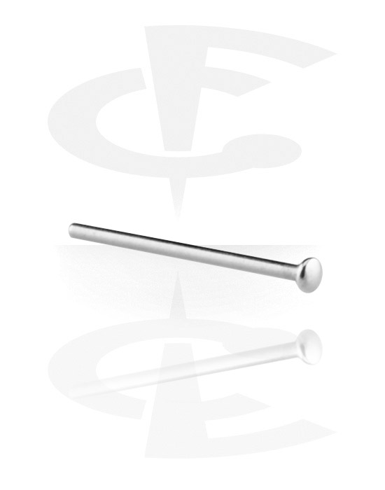 Nosovky a kroužky do nosu, Rovná nosovka (chirurgická ocel, stříbrná, lesklý povrch), Chirurgická ocel 316L