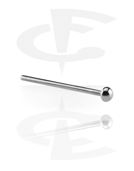 Nose Jewelry & Septums, Straight nose stud (surgical steel, silver, shiny finish), Surgical Steel 316L