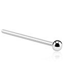 Nosovky a krúžky do nosa, Rovná nosovka (chirurgická oceľ, strieborná, lesklý povrch), Chirurgická oceľ 316L