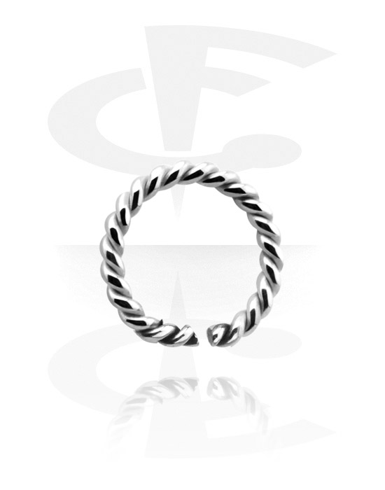 Anéis piercing, Continuous ring (aço cirúrgico, prata, acabamento brilhante)