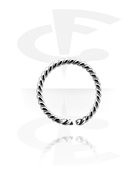 Anéis piercing, Continuous ring (aço cirúrgico, prata, acabamento brilhante)