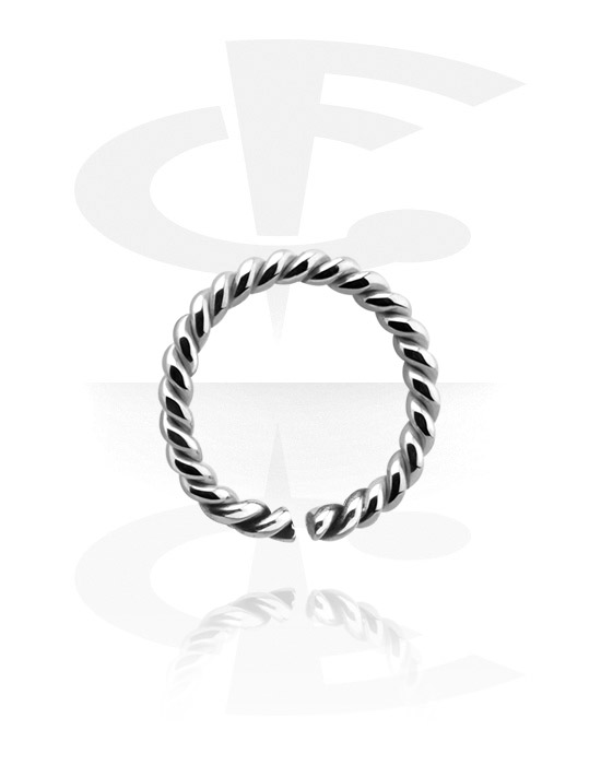 Piercingringer, Kontinuerlig ring (kirurgisk stål, sølv, skinnende finish)