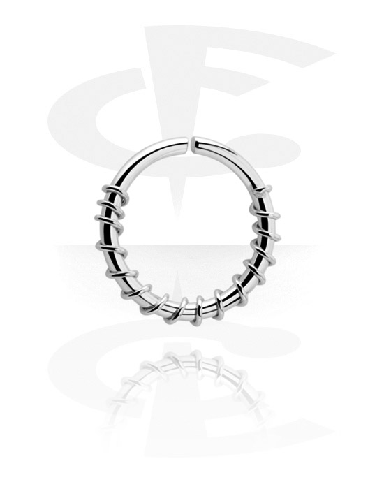 Piercingringen, Doorlopende ring (chirurgisch staal, zilver, glanzende afwerking), Chirurgisch staal 316L