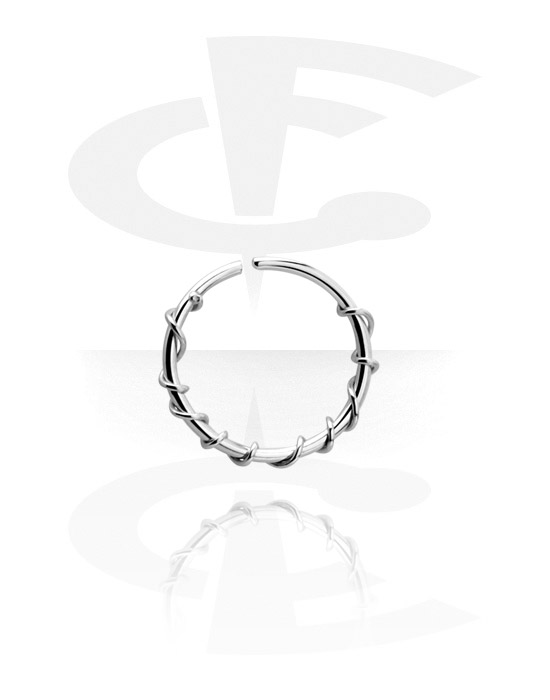 Piercingringar, Continuous ring (surgical steel, silver, shiny finish), Kirurgiskt stål 316L