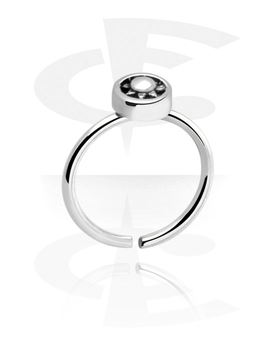 Anéis piercing, Continuous ring (aço cirúrgico, prata, acabamento brilhante), Aço cirúrgico 316L