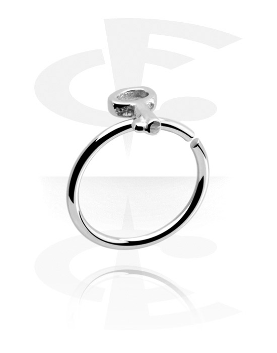 Anéis piercing, Continuous ring (aço cirúrgico, prata, acabamento brilhante), Aço cirúrgico 316L