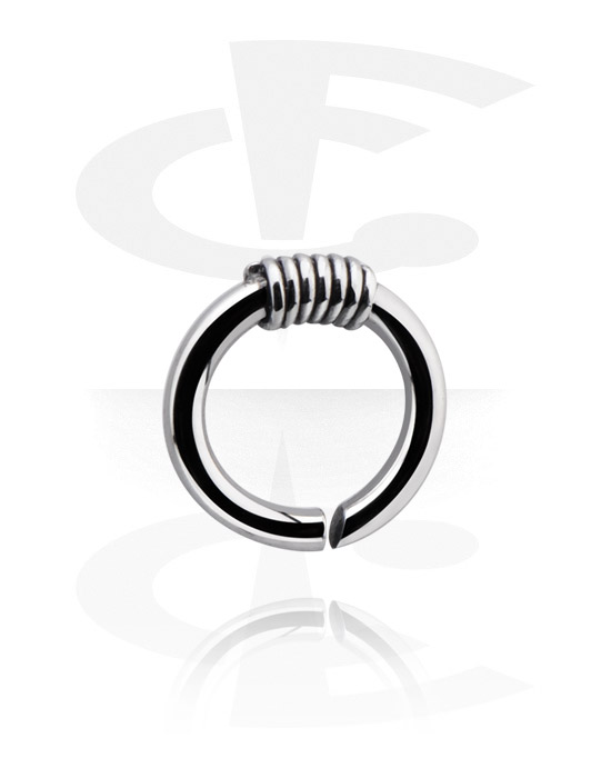 Piercingringen, Doorlopende ring (chirurgisch staal, zilver, glanzende afwerking), Chirurgisch staal 316L