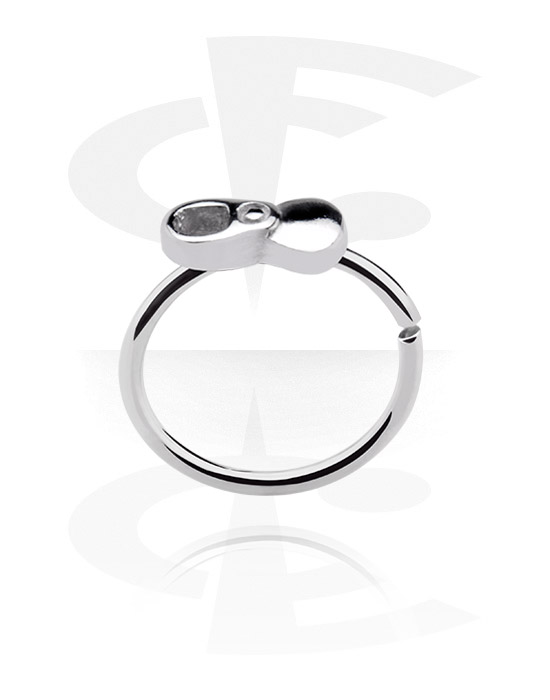 Piercingringer, Kontinuerlig ring (kirurgisk stål, sølv, skinnende finish), Kirurgisk stål 316L
