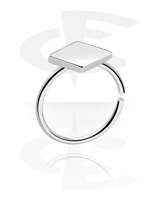 Alke za piercing, Neprekidni prsten (kirurški čelik, srebrna, sjajna završna obrada), Kirurški čelik 316L