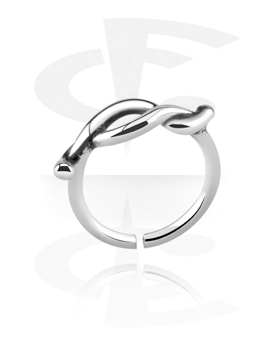 Piercing Ringe, Evighedsring (kirurgisk stål, sølv, blank finish), Kirurgisk stål 316L