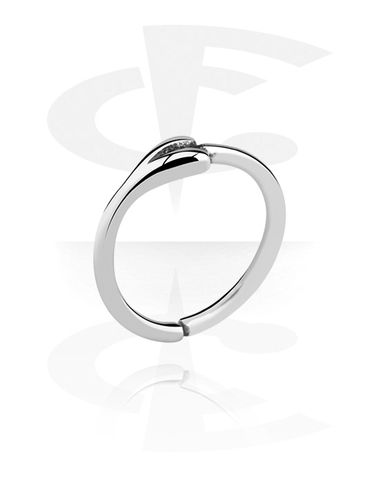 Piercingringer, Kontinuerlig ring (kirurgisk stål, sølv, skinnende finish), Kirurgisk stål 316L