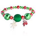 Bracelets, Bracelet tendance avec motif de noël, Élastique, Perles