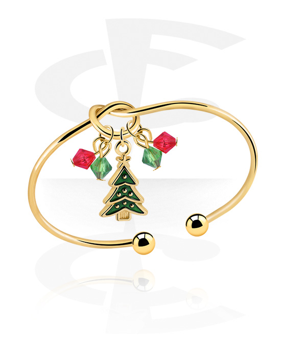 Armbänder, Modischer Armreif mit Weihnachts-Design, Vergoldetes Messing