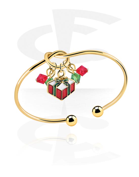 Bracelets, Fashion Bangle with Christmas design, Gold Plated Brass