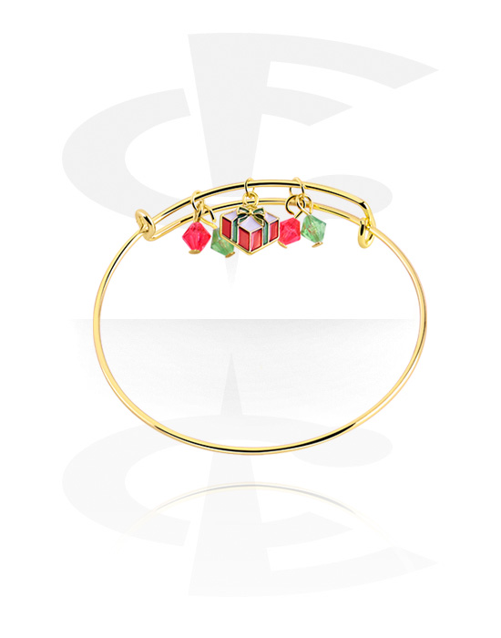 Bracelets, Fashion Bangle with Christmas design, Gold Plated Brass