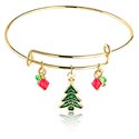 Náramky, Módny náramok s Motív Vianoce, Pozlátená mosadz