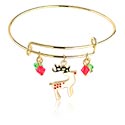 Bracelets, Bracelet tendance avec motif de noël, Laiton plaqué or