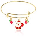 Bracelets, Bracelet tendance avec motif de noël, Laiton plaqué or