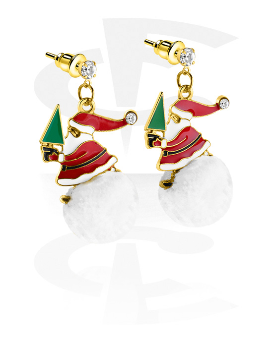 Ohrringe, Ohrstecker mit Weihnachts-Design, Chirurgenstahl 316L, Überzogene Zinklegierung